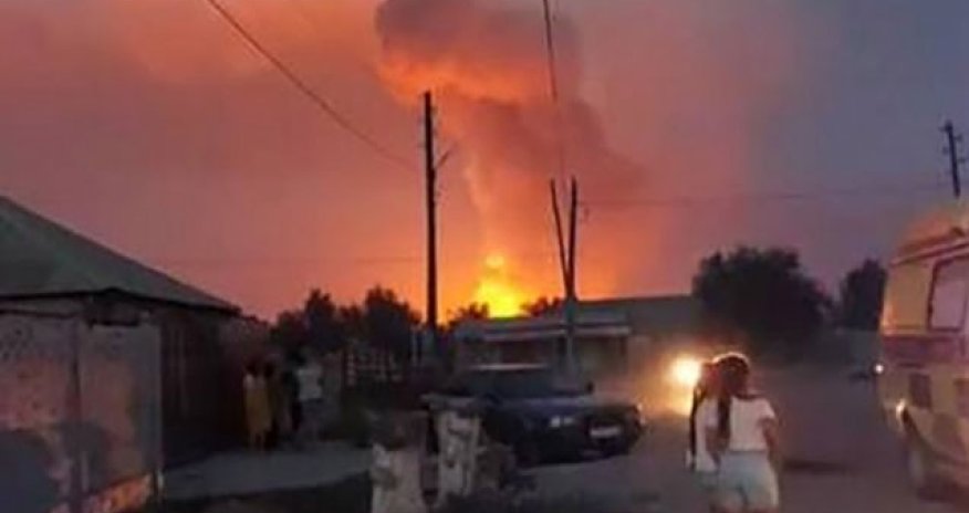 Hərbi hissədə partlayış, xeyli sayda yaralı var - VİDEO