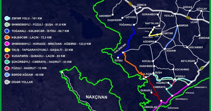 Azerbaijani state agency talks roads under construction in Karabakh, East Zangezur