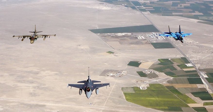 Şərti düşmənin qırıcılarının hücumu dəf edilib - BİRGƏ TƏLİMDƏN GÖRÜNTÜLƏR 