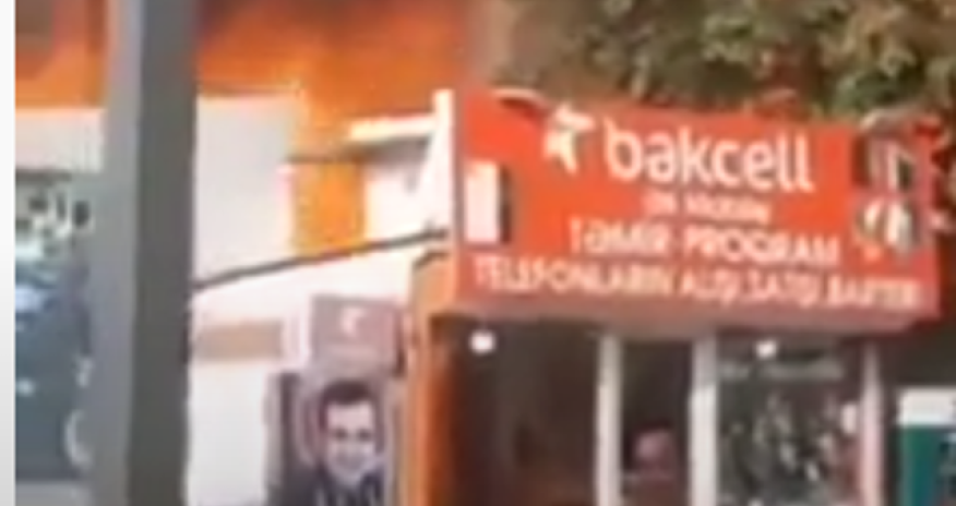 Dünənki yanğından təkcə Polad Həşimovun şəklini çıxartdı - Video