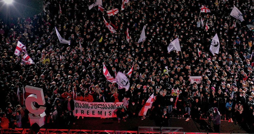 Saakaşviliyə dəstək mitinqi keçirilib - VİDEO