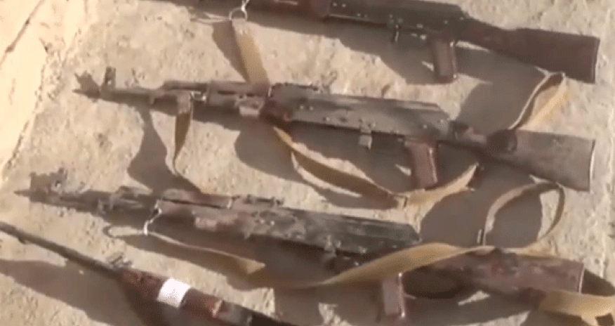 Ermənilərin atıb qaçdığı silah-sursatlar... - Video