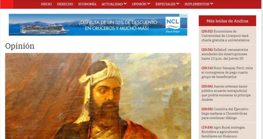 Rich literary heritage of Nizami Ganjavi in Peru’s official paper