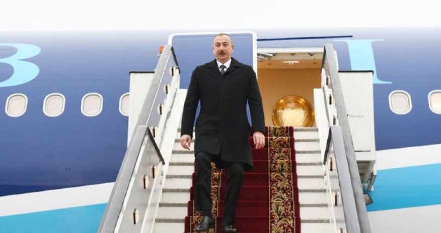 İlham Əliyev Ukraynaya səfərə gedib