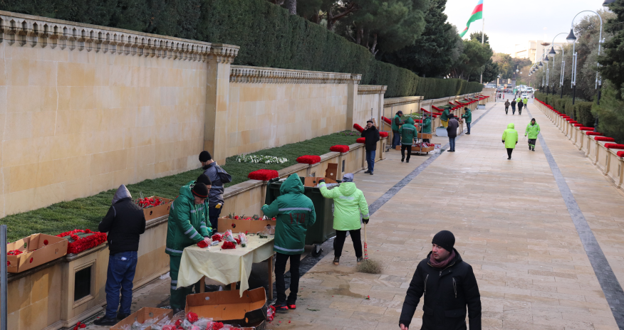 20 Yanvar faciəsinin ildönümü ilə bağlı hazırlıq işlərinə başlanılıb - FOTOLAR