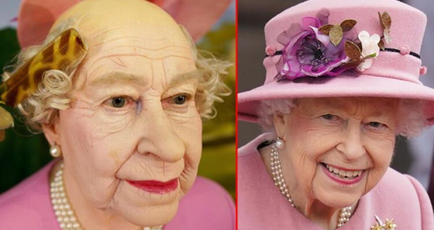 Kraliçanın yarıkeçəl heykəli... - Fotolar