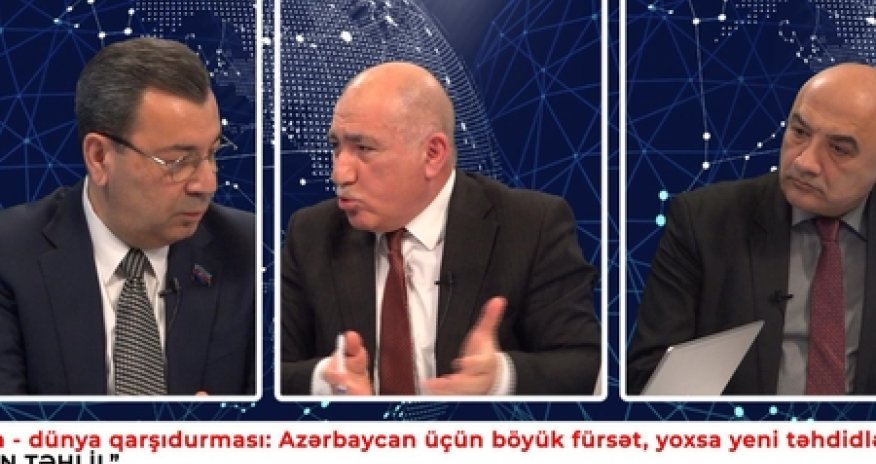 Müsavatın efirində dava - AzTV-nin baş redaktoru Pənah Hüseyni döydü - VİDEO