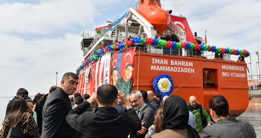 Şəhid qardaşların adını daşıyan gəmi suya buraxıldı - Foto