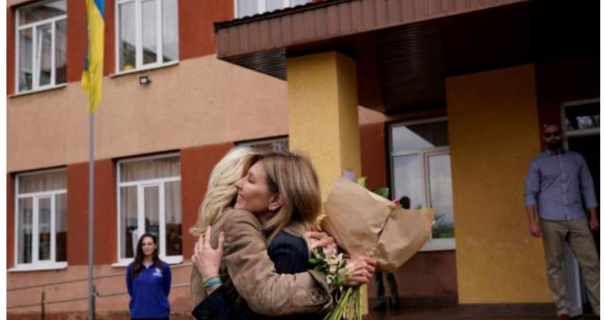 Cil Bayden Yelena Zelenskaya ilə görüşüb -  FOTOLAR