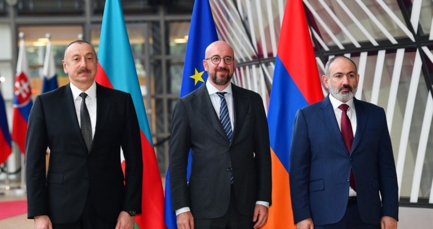 President Ilham Aliyev meets with European Council President, Armenian PM in Brussels