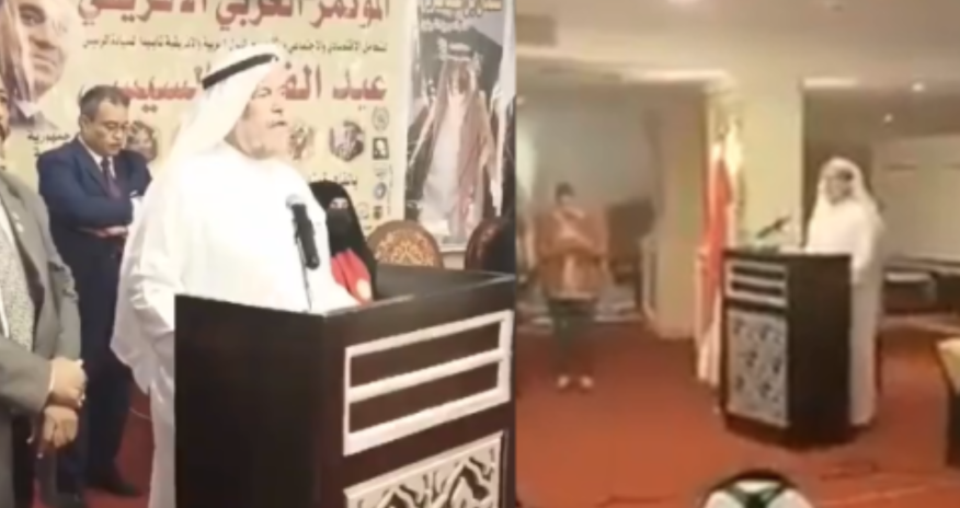 Ərəb diplomat çıxış edərkən öldü - VİDEO