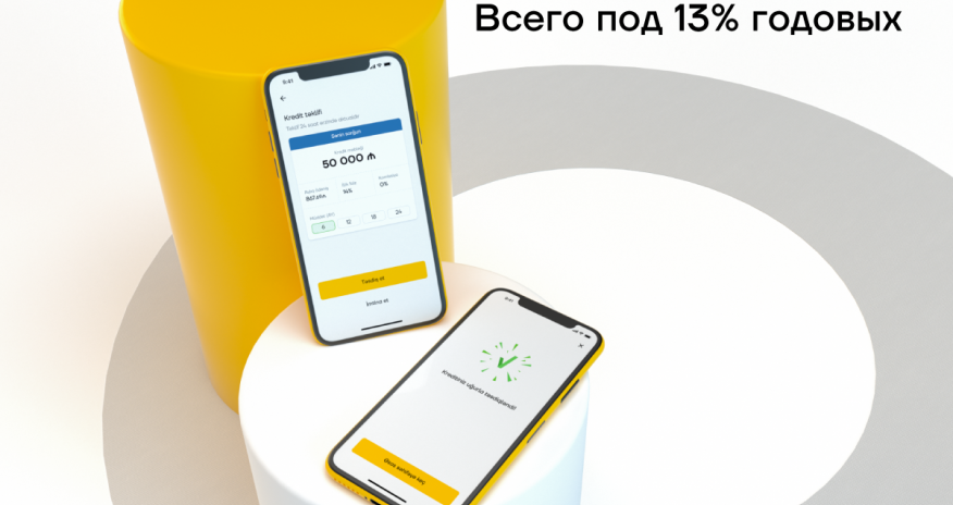 Кредит онлайн до 50 000 манат от Yelo Bank!