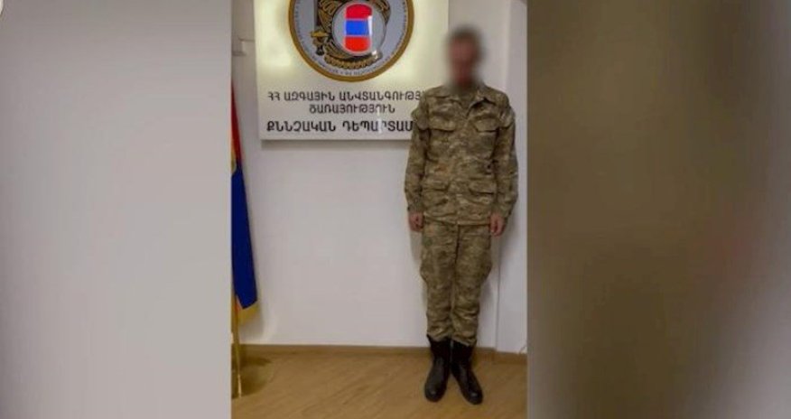 Ermənistanda 370 dollara dövlət sirrini satan hərbçi saxlanıldı - Video