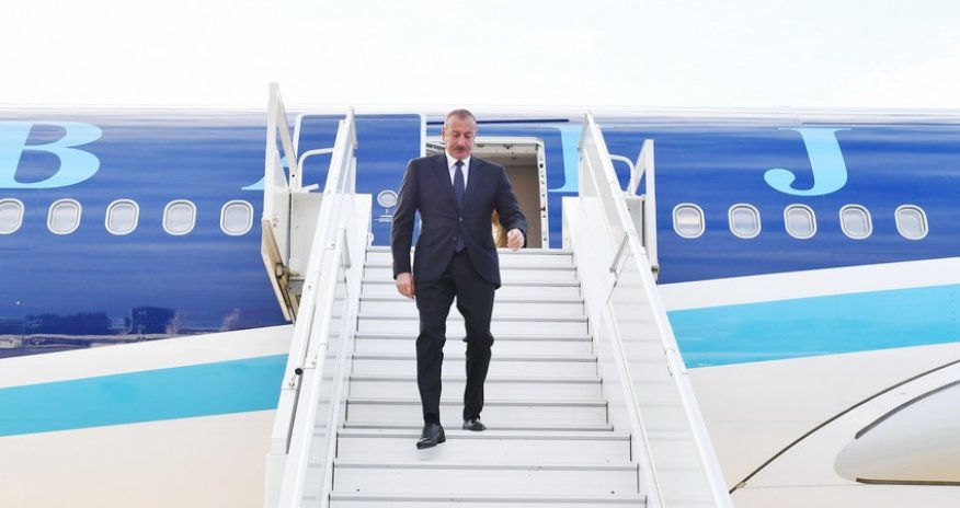 Ilham Aliyev arrives in Russia's Sochi