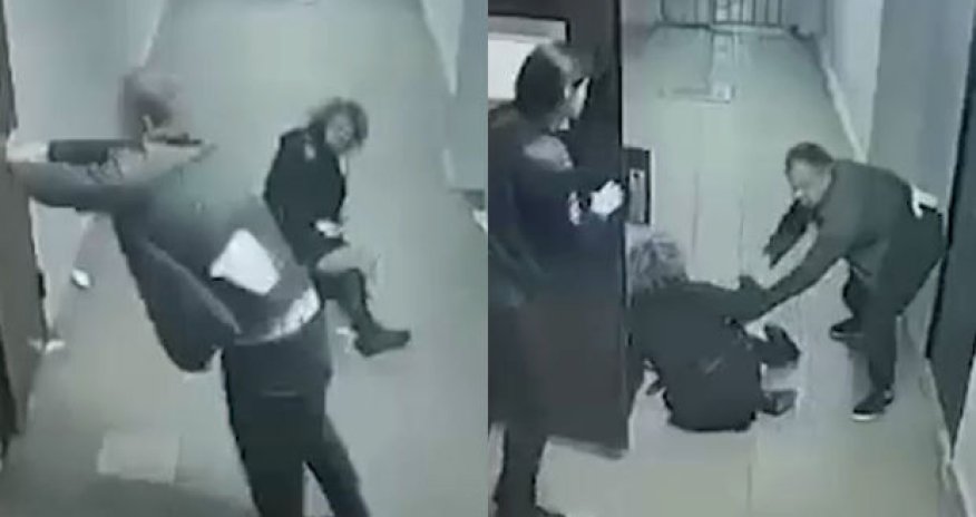 Polis bölməsində iki qadın polisə hücum edilib - VİDEO