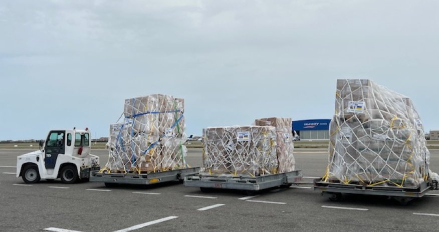 Azərbaycanın göndərdiyi humanitar yardımın bir hissəsi Ukraynaya çatıb