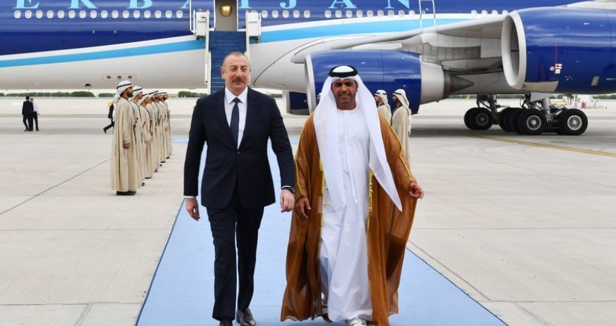 Prezident İlham Əliyev Birləşmiş Ərəb Əmirliklərinə işgüzar səfərə gedib