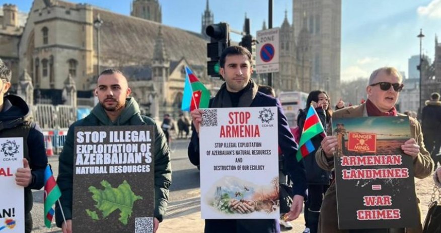 Londonda Ermənistanın Azərbaycanın faydalı qazıntı yataqlarını qanunsuz istismarına etiraz