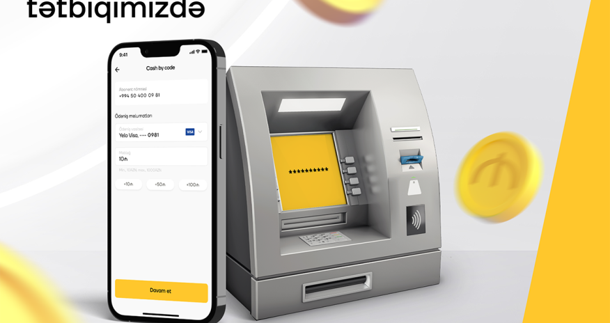 “Cash by Code” xidməti Yelo mobil tətbiqində