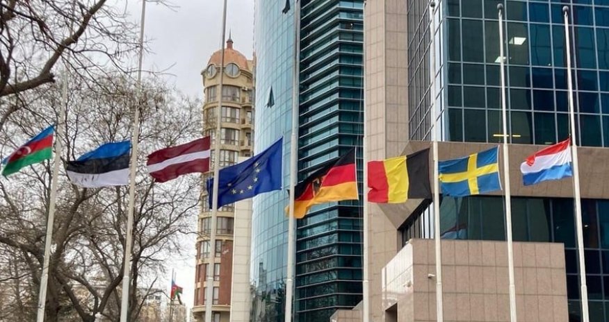 Flags of European embassies in Baku lowered to half-mast