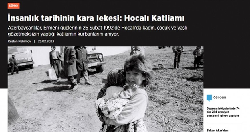 Xocalı soyqırımı xarici KİV-nin diqqətində