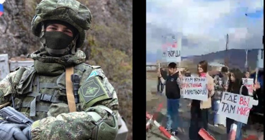 Xocalıda etiraz- Sülhməramlıların yolunu bağladılar-VİDEO