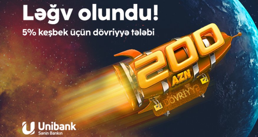 Unibank kartlarında 200 AZN dövriyyə tələbi ləğv edildi