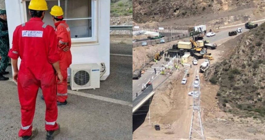Laçında yeni quraşdırılan nəzarət-buraxılış məntəqəsində pasport yoxlanışı köşkü qoyulub - FOTO