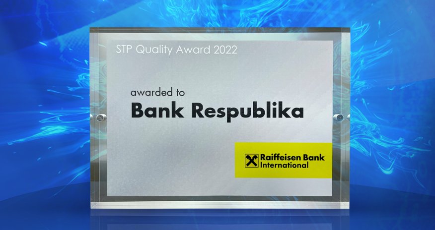 Банк Республика получил награду «RBI STP Quality Award 2022» от Raiffeisen Bank