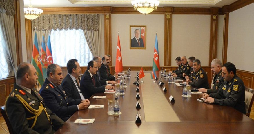 Zakir Həsənov və Kərim Vəliyev Türkiyə Milli Müdafiə Universitetinin rektoru ilə görüşüb - FOTO