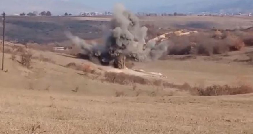 Tovuzda mina partladı - Yaralanan var