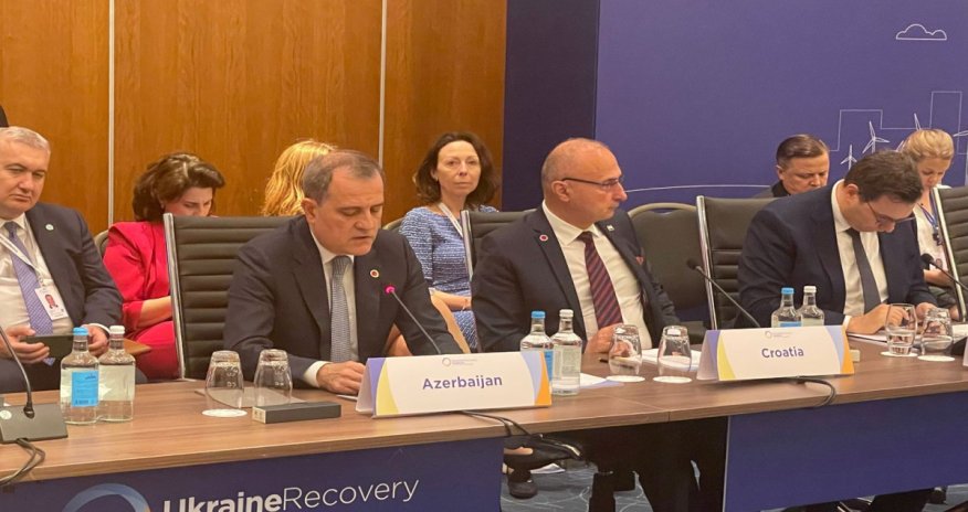 Azərbaycanın XİN başçısı Ukrayna Bərpa Konfransında iştirak edib