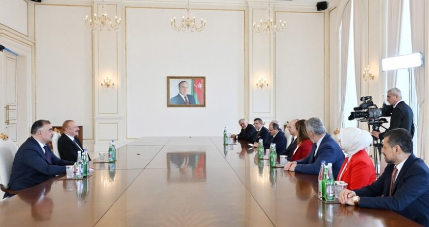 Əliyev Türkiyə Böyük Millət Məclisinin sədrini qəbul edib
