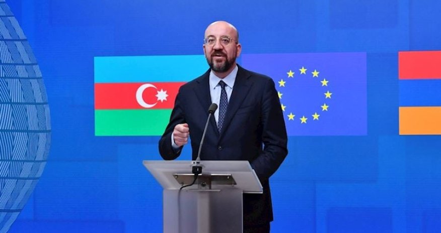 Шарль Мишель выступил с заявлением для прессы после встречи с Ильхамом Алиевым и Николом Пашиняном
