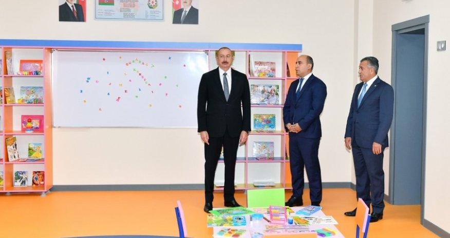 Prezident Xırdalanda məktəb açılışında iştirak edib