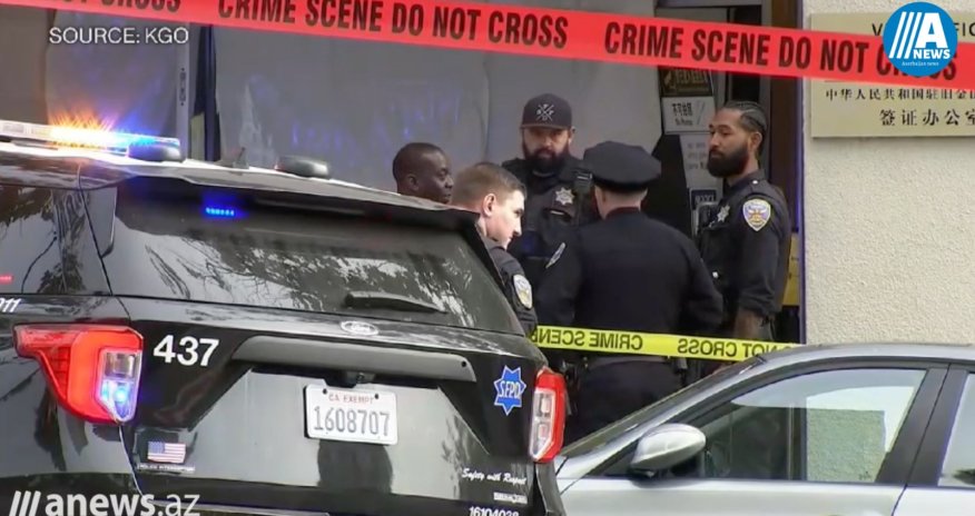 Avtomobilini Çin konsulluğuna çırpan şəxs polis tərəfindən güllələnib - VİDEO