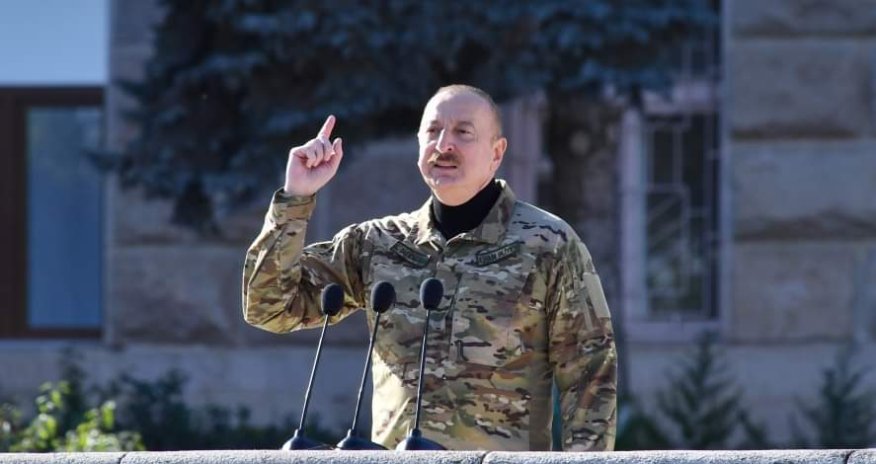 Президент Азербайджана выступил на параде в Ханкенди