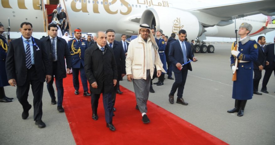 Birləşmiş Ərəb Əmirliklərinin Prezidenti Azərbaycana rəsmi səfərə gəlib