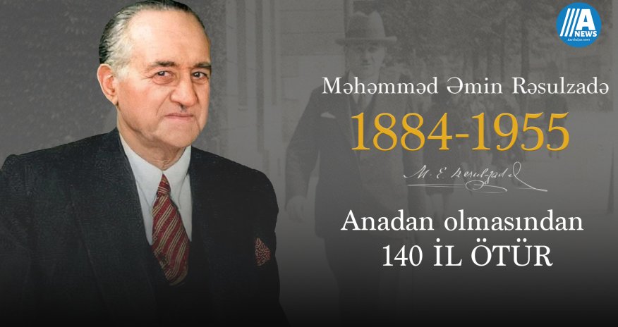 Məhəmməd Əmin Rəsulzadənin anadan olmasından 140 il ötür