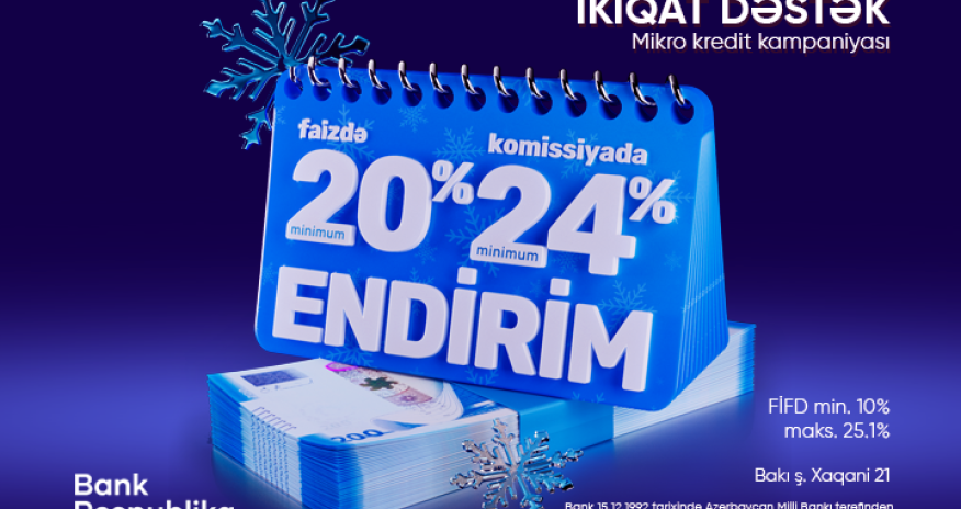 Bank Respublika mikro kredit kampaniyasının müddətini uzatdı
