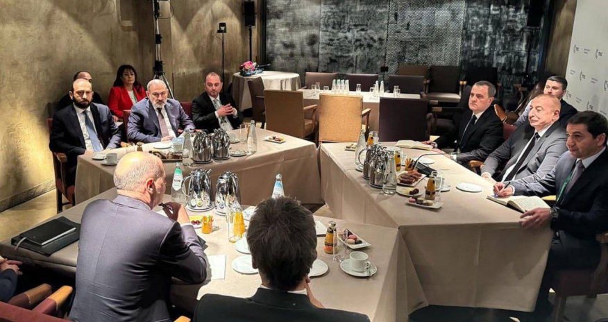 Münhendə İlham Əliyev Olaf Şolts və Nikol Paşinyan arasında görüş keçirilib - YENİLƏNİB