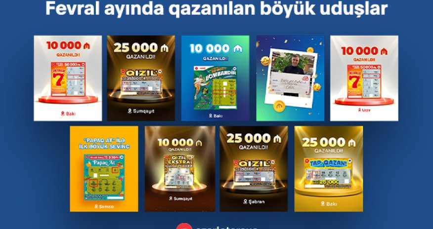 “Azərlotereya” fevralda 14 böyük uduş qazandırıb