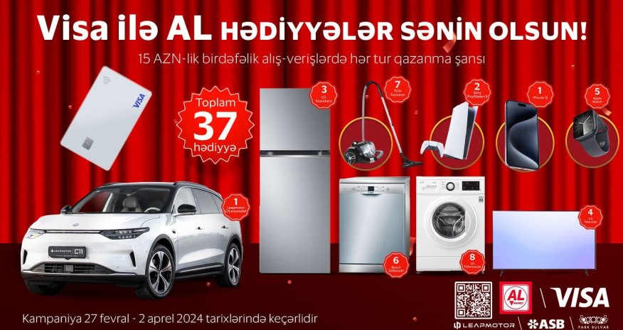 AL Marketdə alış-veriş edin, avtomobil və ya digər qiymətli hədiyyələri qazanın!
