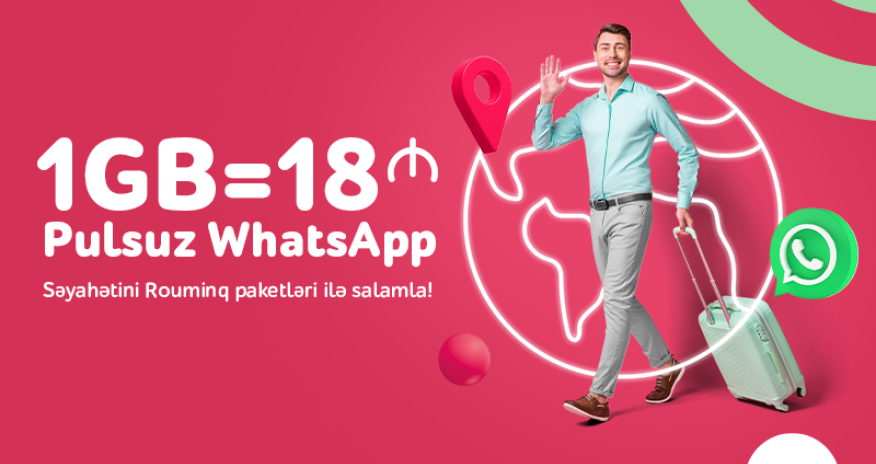 Путешествуй с Nar и переписывайся в Whatsapp бесплатно!