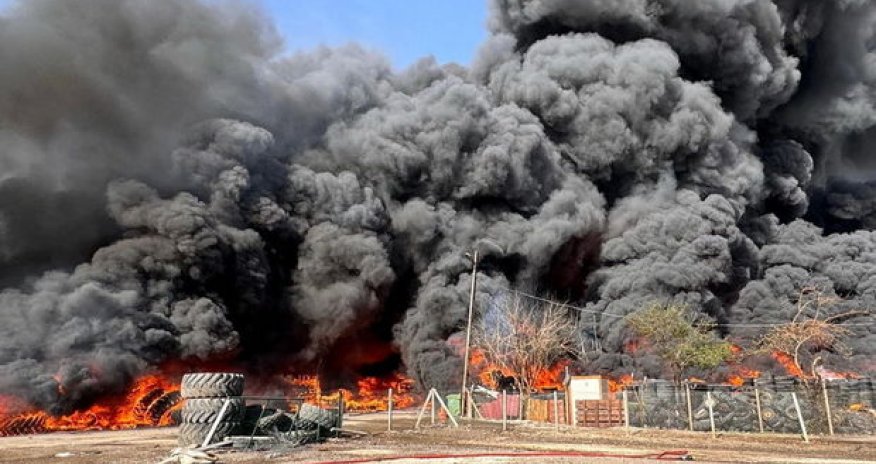 Ankarada güclü yanğın baş verib - Video