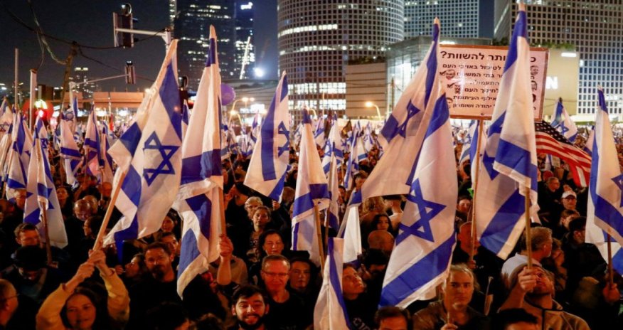 İsraildə növbədənkənar seçki keçirilməsi tələbilə aksiya keçirilib