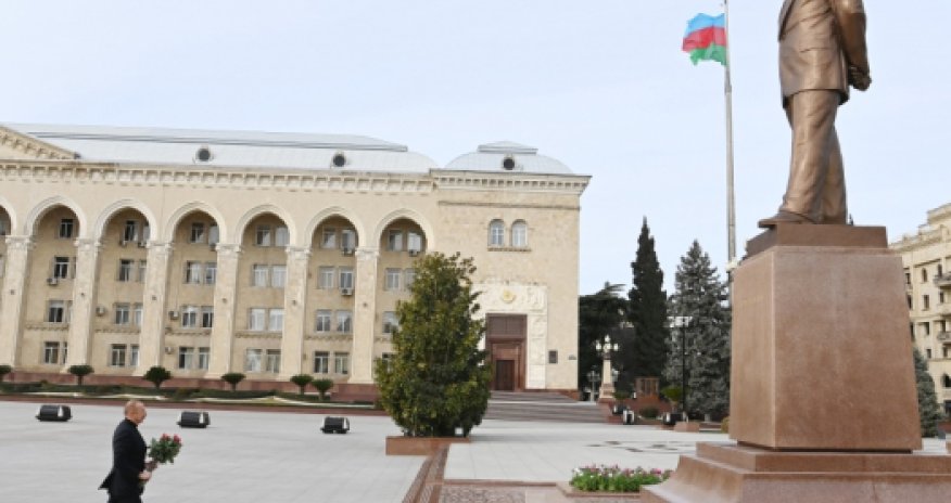 Ильхам Алиев в Гяндже