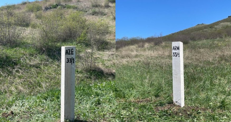 Azərbaycan-Ermənistan sərhədində 20 sərhəd dirəyi quraşdırılıb