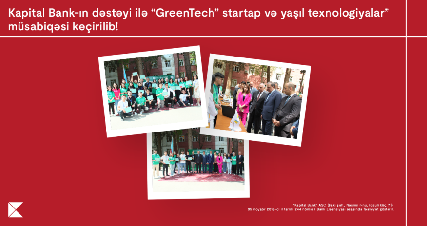 При поддержке Kapital Bank состоялся конкурс «GreenTech: стартапы и зеленые технологии»