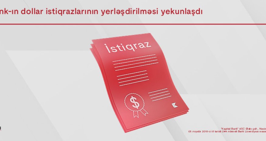 Kapital Bank successfully completed subscription for dollar bonds